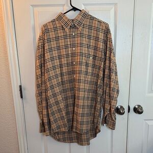 Burberry Classic Tan Plaid Men's Shirt